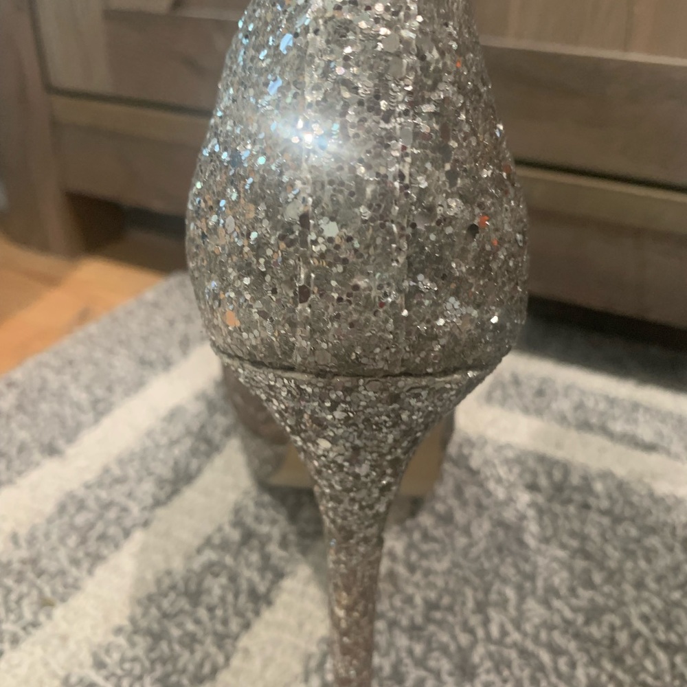 Women’s Formal Party Prom Sparkling 4” High Heels Size 8.5 Silver Rose-gold - Picture 7 of 12